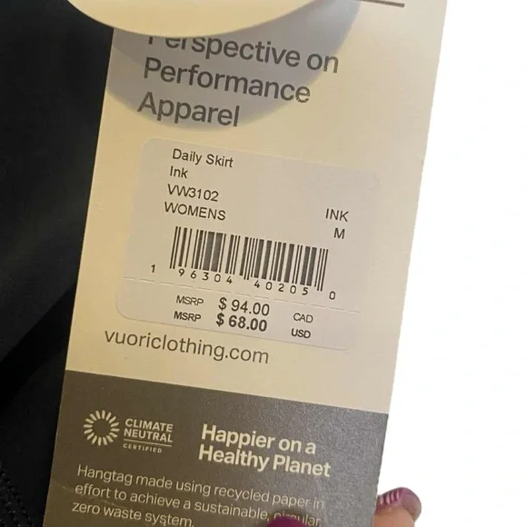 NWT Vuori daily skirt INK Size M - Picture 5 of 5